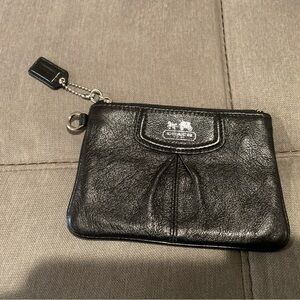 Coach Black Leather Coin Purse Clutch